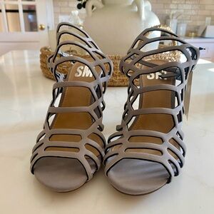 Elegant Women's Gray Strappy Heels